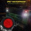 4Pcs 4" Round Red LED Trailer Tail Lights, Grommet Plug 12 LED Waterproof Stop Turn Signal Stop Brake Trailer Lights For Tractor Truck Bus Lorries