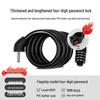 Mountain Bike Anti-theft Combination Lock - Portable Steel Chain Cable Bicycle Lock