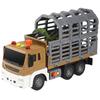 Dinosaur Dump Truck with Cage Sound and Light Toy Trucks with 4 Dinosaurs Friction-Powered Toy Truck B240