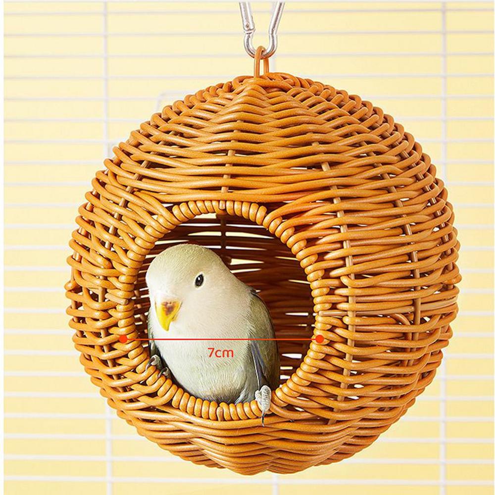 Hummingbird Nest Imitation Rattan Finch House Woven Shelter Pet Hut For Sugar Glider Ferret Canary Cockatiel Conure Small Animal