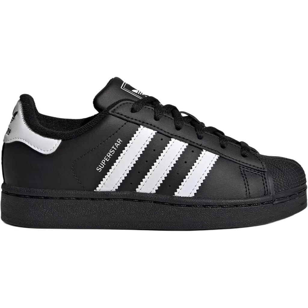 Adidas Originals Superstar 2 Cushioning Low top Kids' Skateboarding Shoes Black Children Aged 3 7 Years Old JH9981