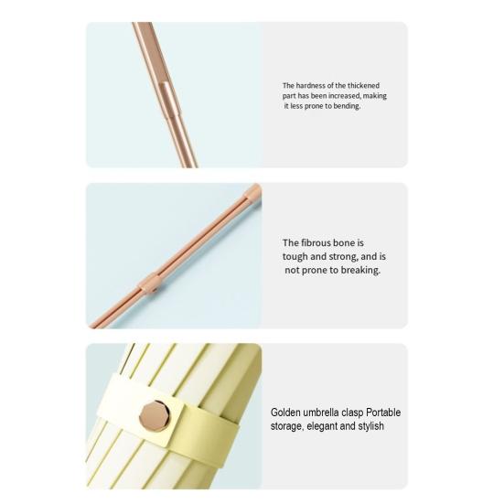 Paraply i kinesisk stil, sammenleggbar, solblokkerende, UV-beskyttelse, tredelt paraply, vanntett, vindtett, 16 spiler, bærbar, menn, kvinner, sol- og regnparaply