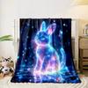 1PC Blue Starry Sky and Colorful Animals Printed Blanket, All-Season Multi-Use for Nap Camping Travel Car Sofa Multi-Size