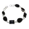 Natural Black Spinel Gemstone Handmade 925 Sterling Silver Bracelet 7-8" ASB-3087