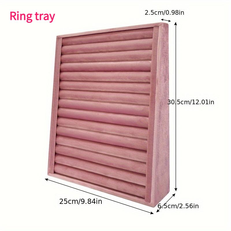PGY Pink Velvet Jewelry Display Props Stand Elegant Ring & Earring Organizer Soft Fabric Lining Jewelry Bracelet Display Rack