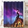 Horror Movie Shower Curtain Pyramid Ghost Scary Halloween Decor Bathroom Set Gothic Home