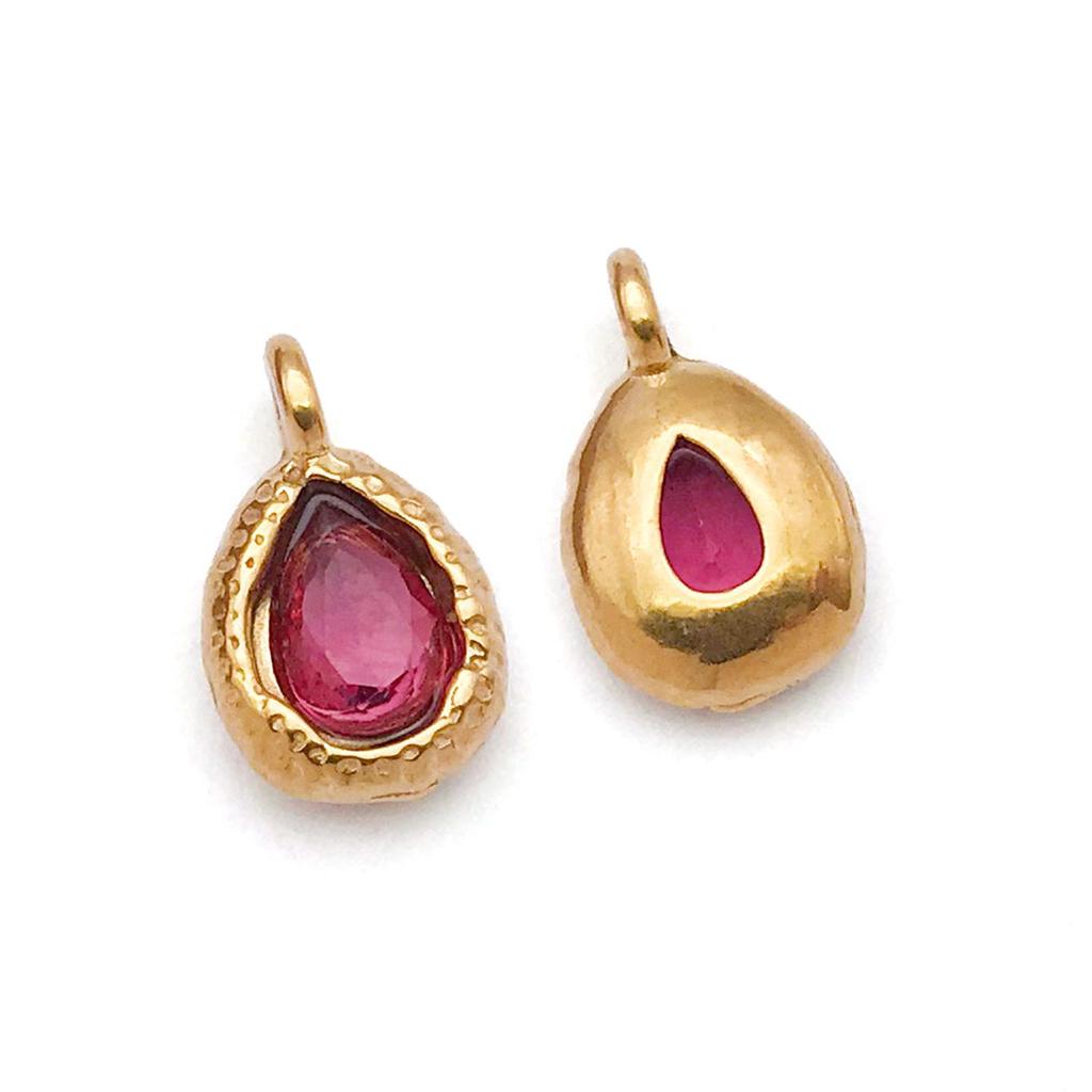 Stainless Steel Water Drop 7x12mm Zodiac Stone Pendant for DIY Jewelry