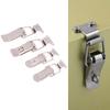 Stainless Steel Spring Loaded Draw Toggle Latch Clamp Clip Silver Hasp Latch Catch Clasp 90 Degrees Duck-Mouth Buckle Hook Lock