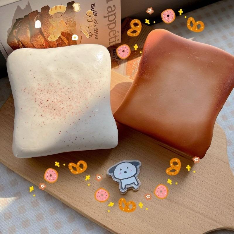 Novelty Soft Simulated Food Squeeze Release Tool Jasmine Toast Bread Squeeze Squishy DIY Decompression Slow Rebound Wet Soft