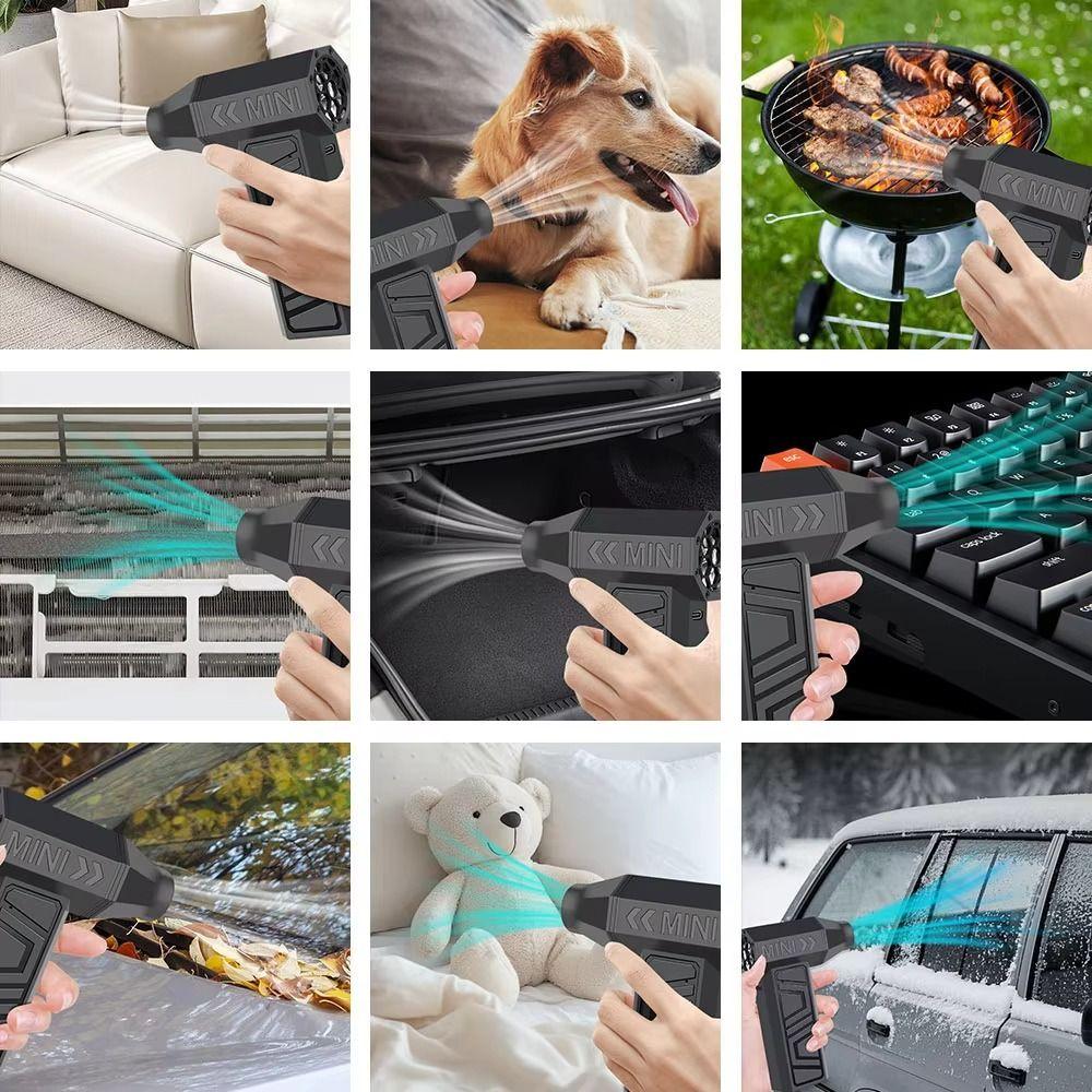 130000RPM Mini Turbo Jet Fan 4000mAh Brushless Motor Electric Air Duster Rechargeable Multifunctional Handheld Violent Fan