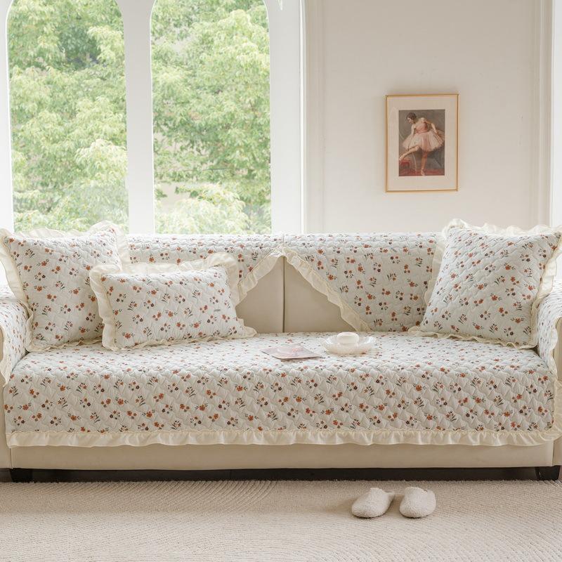 Light Luxury High-End Sofa Cushion Universal In All Seasons  New Pure Cotton Seat Cushion Fixed Non-Slip Sofa Cushion Cloth