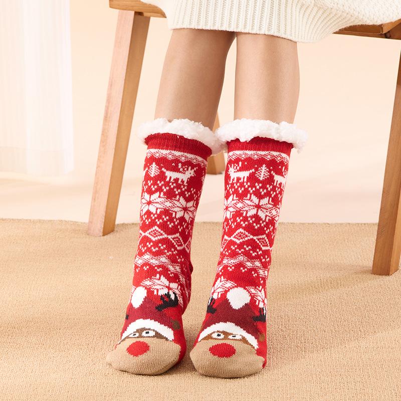 

Женские носки Рождественский мультяшный Каваий Милый Сладкий Носки средней длины Зимние Бархатные Утолщенные Высококачественные Теплые Напольные носки Для Девочки One size