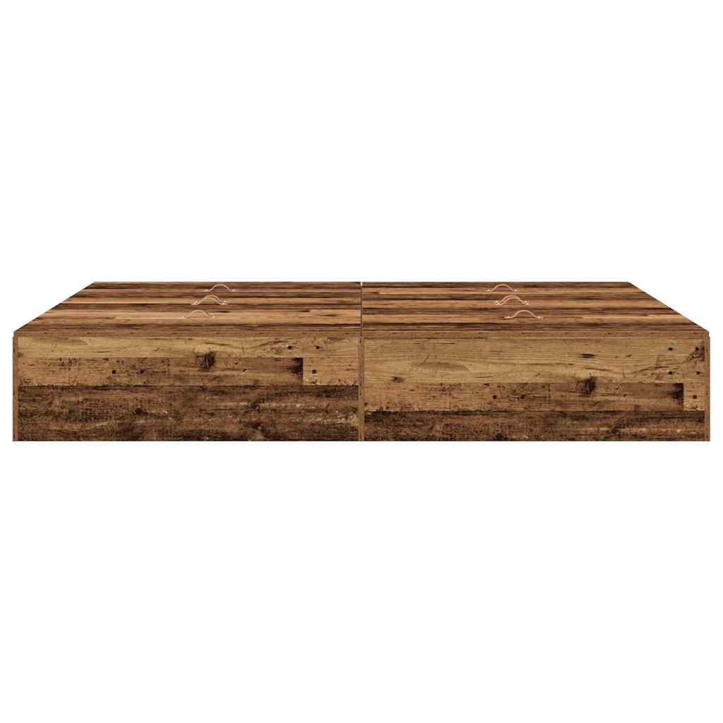 Storage Bed Frame Reclaimed Wood Style 135 x 190 cm Engineered Wood