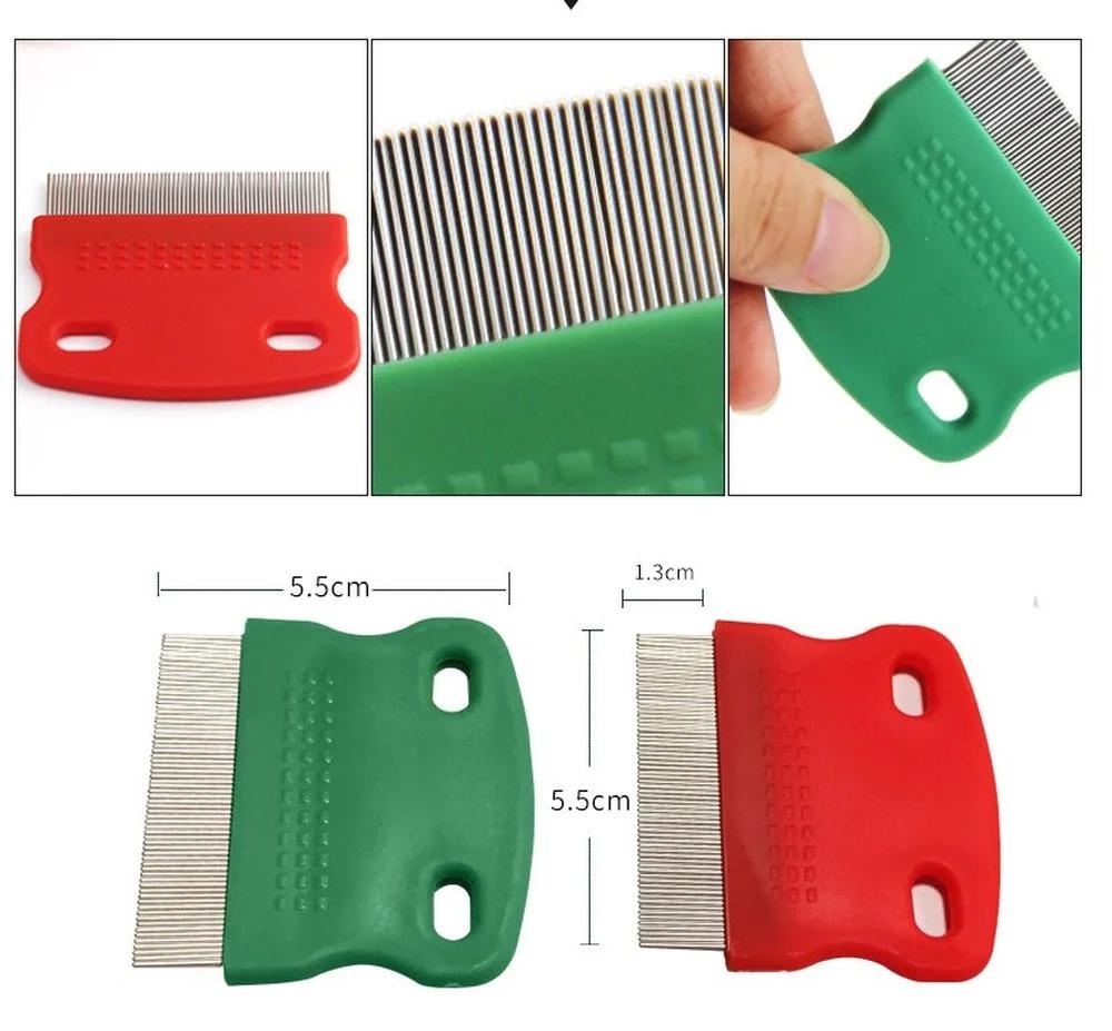 

Stainless Steel Pet Grooming Hair Comb Long Thick Hair Fur Removal Flea And Lice Brush Pets Combs For Dog Cat Rabbit Guinea Pig 1pc зелёный
