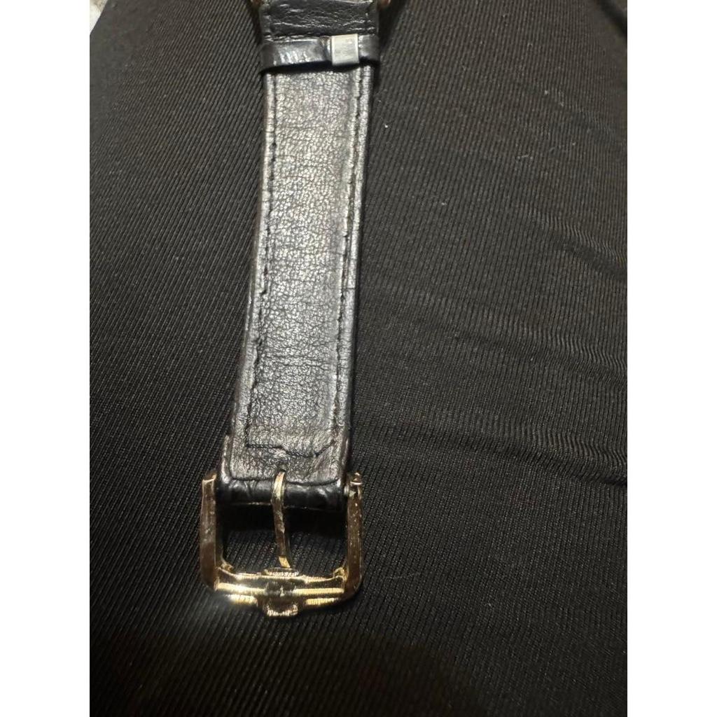Used SEIKO Seiko quartz men's watch gold dial black belt