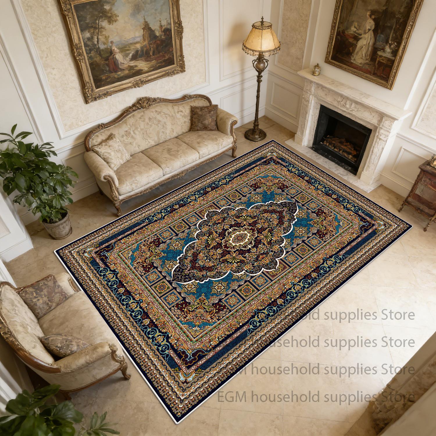 

European Retro Carpets Luxury Living Room Decoration Home Large Size Rugs Bedroom Decor Lounge Rug Washable Floor Mats Washable 60x90cm