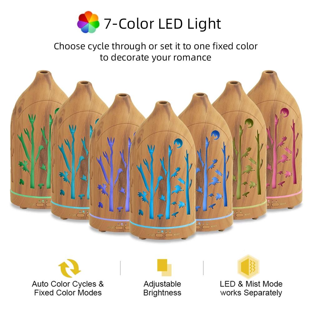7 Color LED Aromatherapy Diffuser 3 Oils Included, Auto Shut-Off, Ultra Quiet