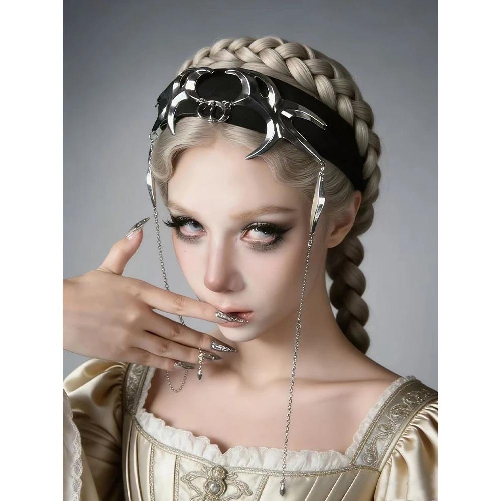 Women's Edgy Punk Jewelry Accessories Headband with Chain Detail for Fashion-Forward Streetwear Looks