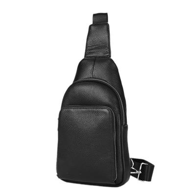 New High-end Men's Shoulder Bag Made of Leather, Multifunctional Top Layer Cowhide, Casual and Simple Chest Crossbody Bag, Men's Chest Bag