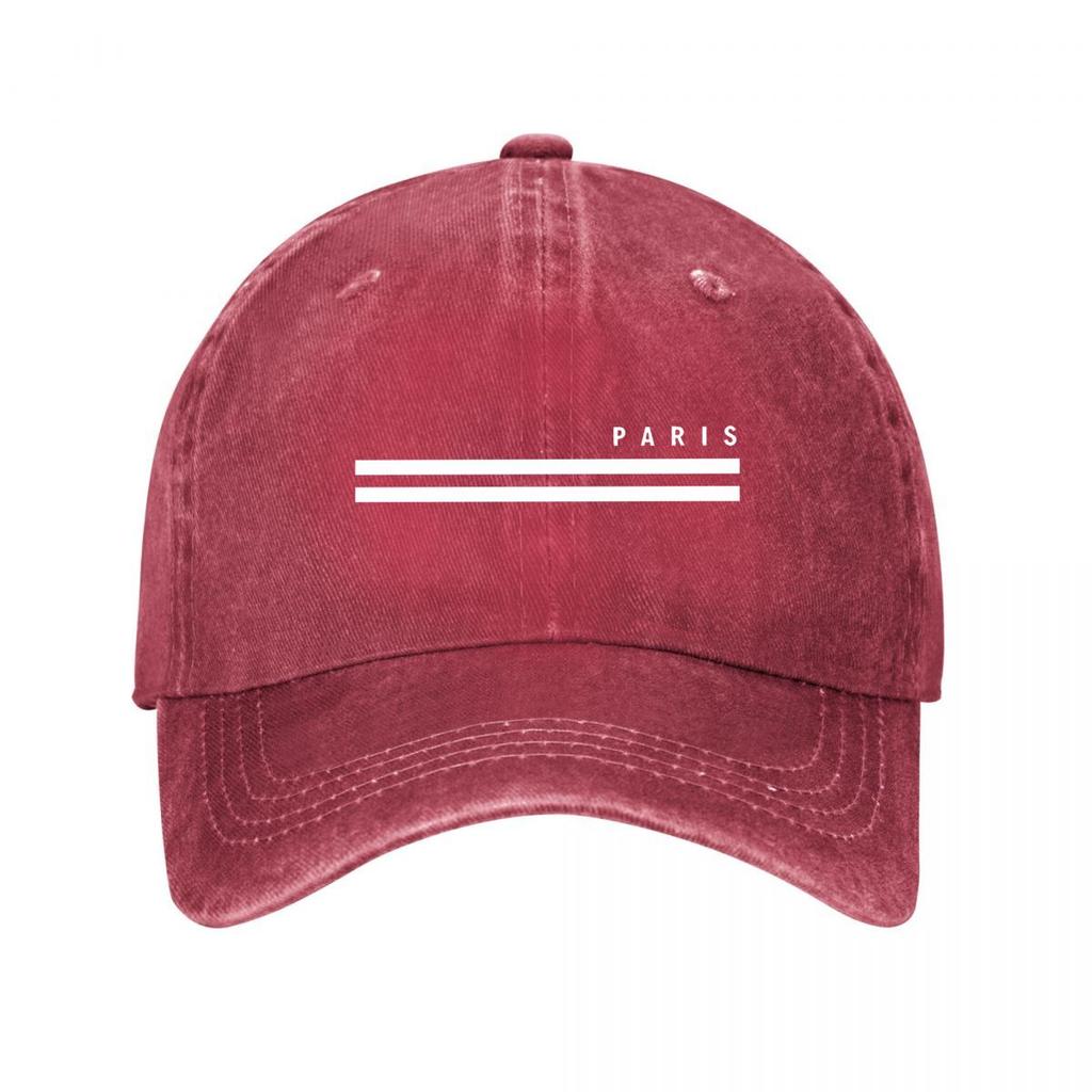 Paris Striped Canvas Wall Art Washed Baseball Cap Outdoor For Womens Unisex FeUnisex