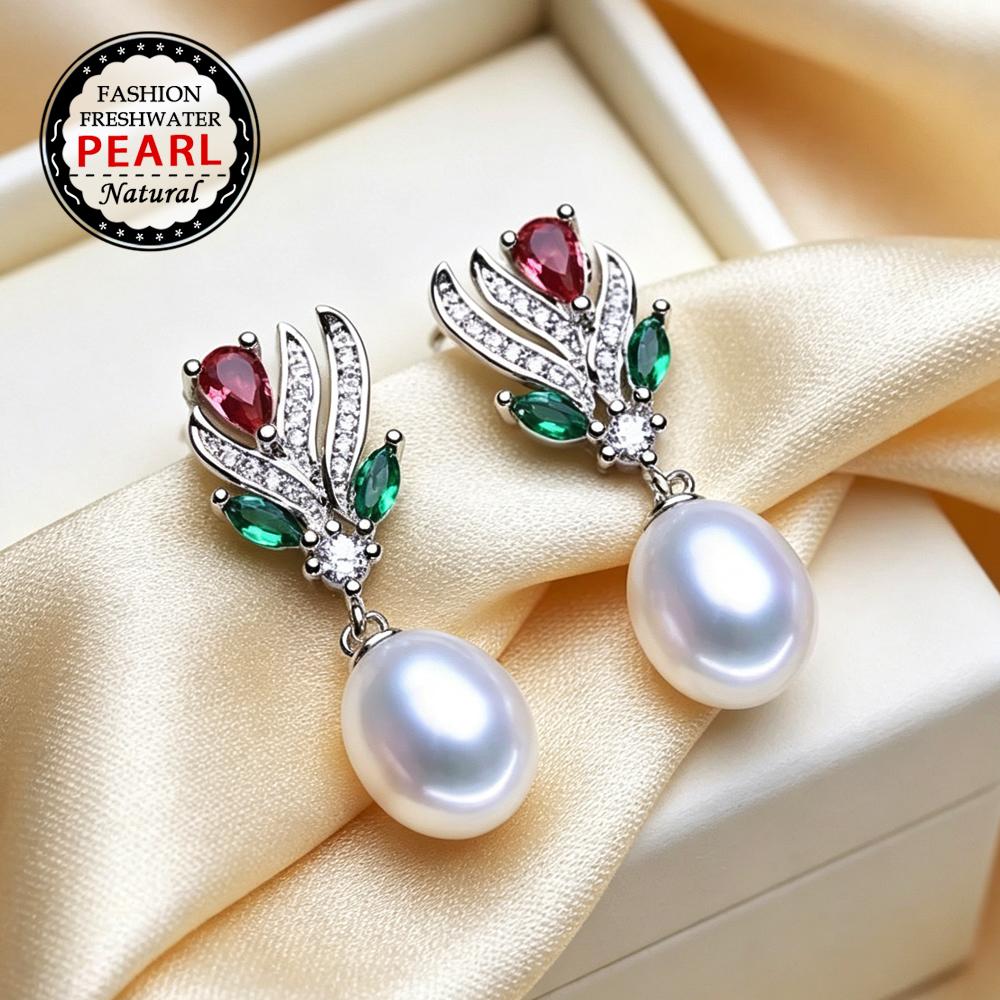 Natural Freshwater Pearl Earrings ,Drop Pearl Earring For Women Fine Jewelry Wife Girl Birthday Gift