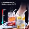 4Pcs Glass Straws Reusable Drinking Glass Tube Eco-friendly With Cleaning Brush Events Party Favors Supply
