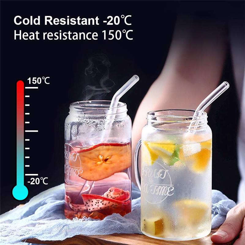 4Pcs Glass Straws Reusable Drinking Glass Tube Eco-friendly With Cleaning Brush Events Party Favors Supply