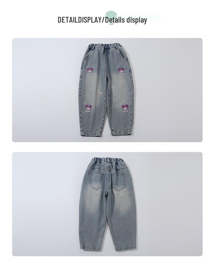 Kuromi Girls' Loose Fit Jeans, Spring/Autumn 2025 Fashionable Style