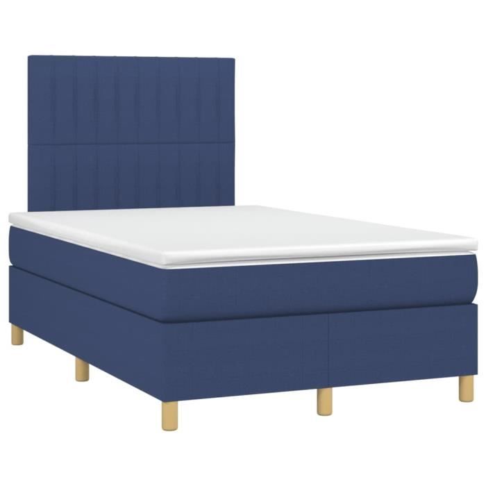 3142487 vidaXL Divan Bed with Mattress Blue 120x200 Cm Fabric