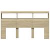 LED Headboard with Shelves Sonoma Oak 180 x 17 x 102 cm