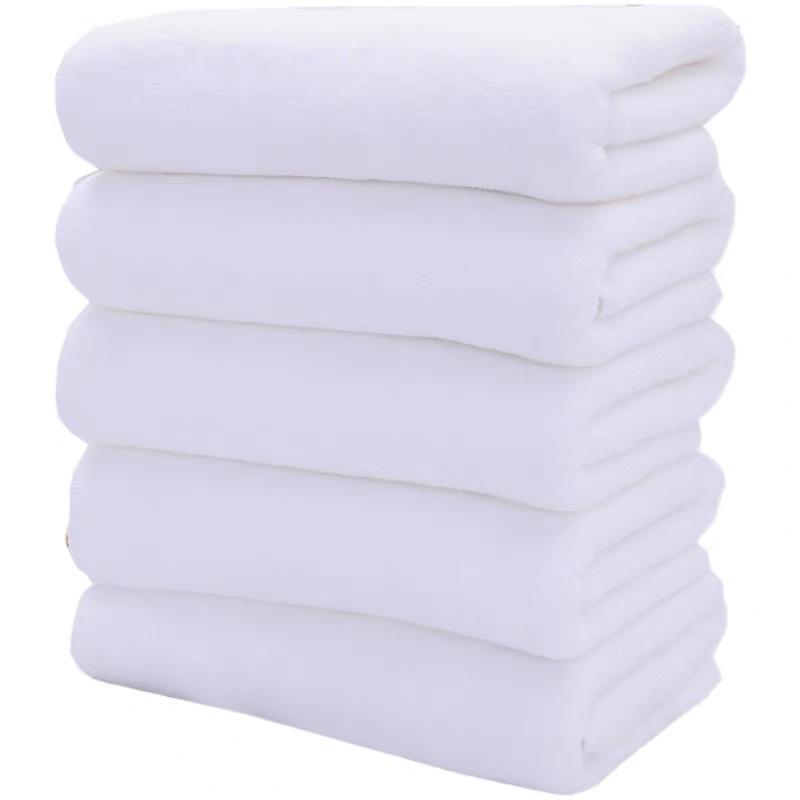 White Ultra-Fine Fiber Absorbent Towel, 300g, Thickened, Non-Shedding, Small Square, Ideal for Foot Bathing