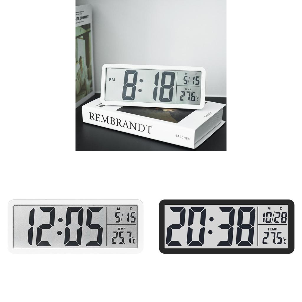 Modern Lcd Wall Clock With Temperature And Humidity Display For Living Room Decor