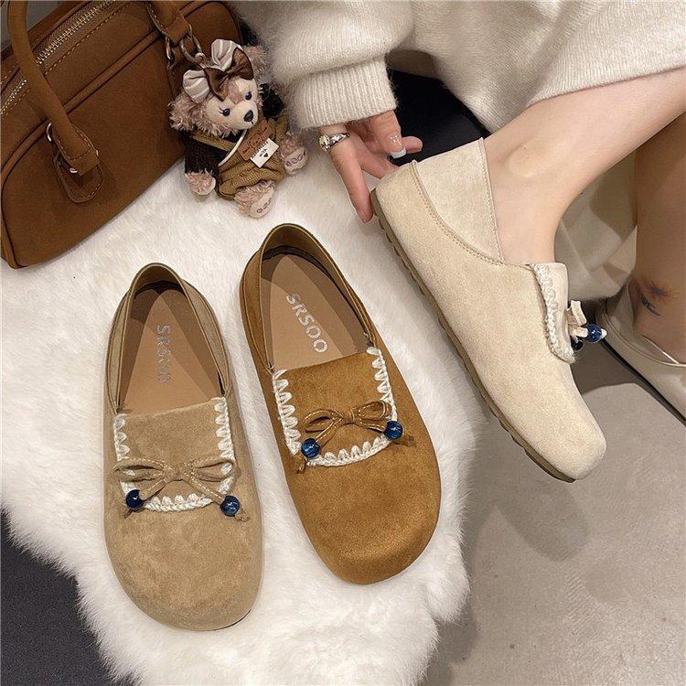[Yushilai] Retro Boken Shoes Women's 2025 Autumn New Kangaroo Shoes Fashion Temperament Pregnant Women's Casual Shoes