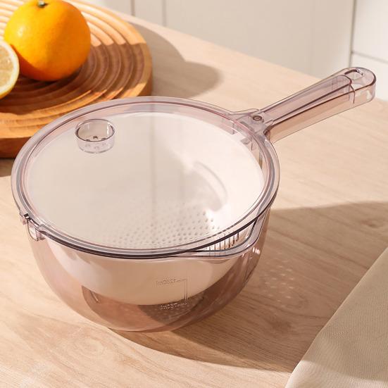 3-in-1 Fruit Strainer Basket Large Capacity Vegetable Strainer with Handle Fast Draining Kitchen Strainer Basket for Washing Drying Fruits Vegetables