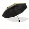 Deer, Winter Scene Automatic folding umbrella  simple eight rib design, bright color pattern, durable iron frame, ideal for travel and outdo