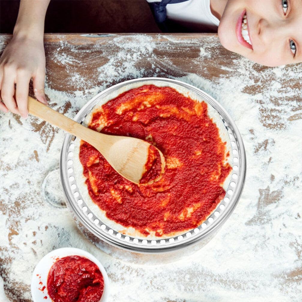 

Круглая перфорированная форма для выпечки пиццы с отверстиями Алюминиевый противень для хрустящей пиццы для духовки Антипригарная поверхность для домашнего и ресторанного использования Сервировочный противень для выпечки