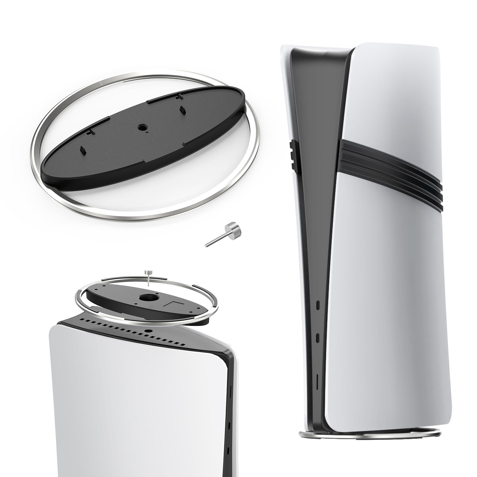 

Vertical Stand for PS5, PS5 Slim, and PS5 Pro, Improved Stability and Heat Dissipation, Made of ABS and Alloy, No Tools Required (Silver)