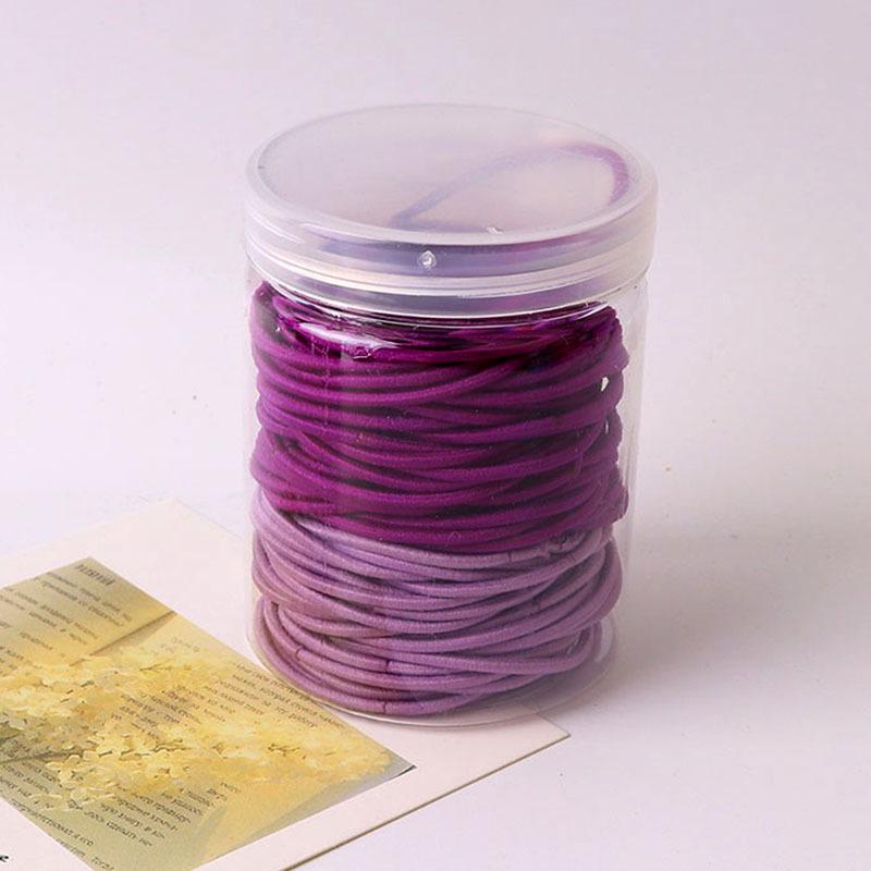 Korean Style High Elasticity Rubber Bands: 100-Piece Pack for Simple, Versatile High Ponytails—No Hair Damage.