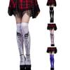 Thigh High Long Stockings Over Knee Socks Halloween Cosplay Festival Stockings Skull Print Stockings for Women Girls