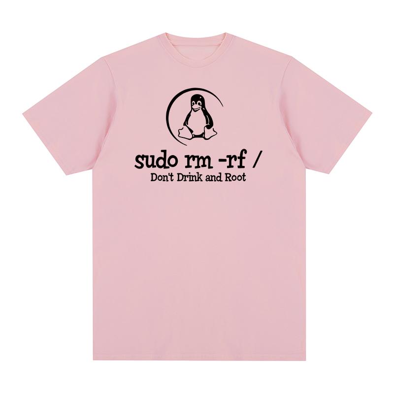 Linux Drink Root Sudo Rm Rf Funny Vintage Tshirt Programmer Programming Coding Coder Unisex T Shirt New Tee Tshirt Unisex Tops