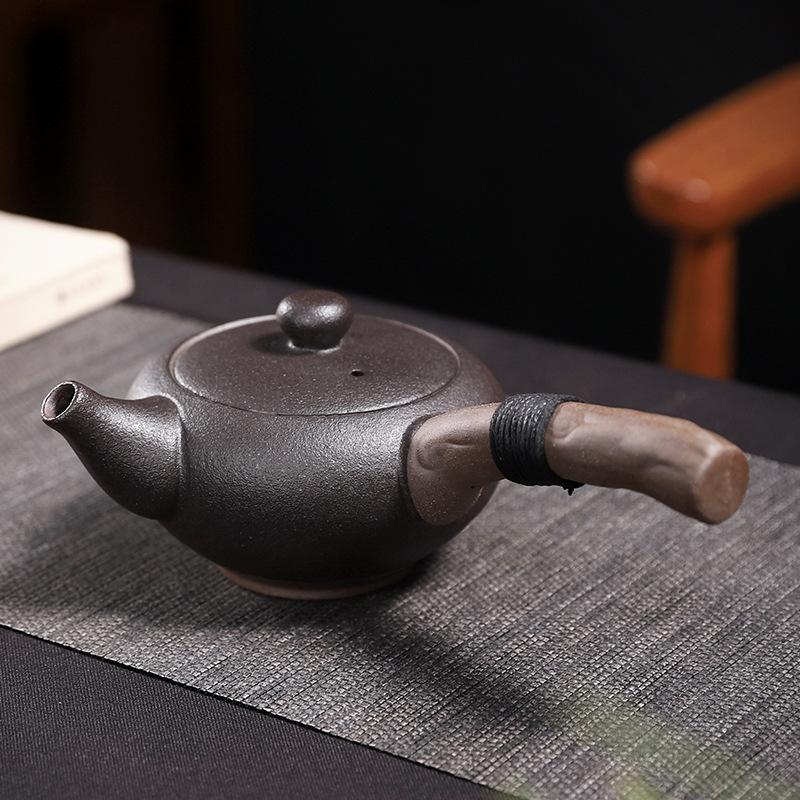 

Japanese Style Stoneware Teapot Single Pot Tea Pot for Homeretro Side Handle Pot Tea Kettle Tea Infuser