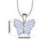 Aobao Christian White Copper Silver Plated Sweater Chain Butterfly Necklace Trendy Forest Butterfly Pendant Jewelry Opal Inlay