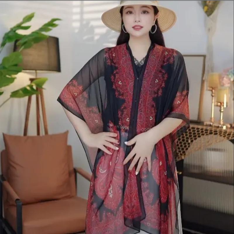 Women Summer Chiffon Sunscreen Shawl Outdoor Driving Cycling Sun Protection Scarf
