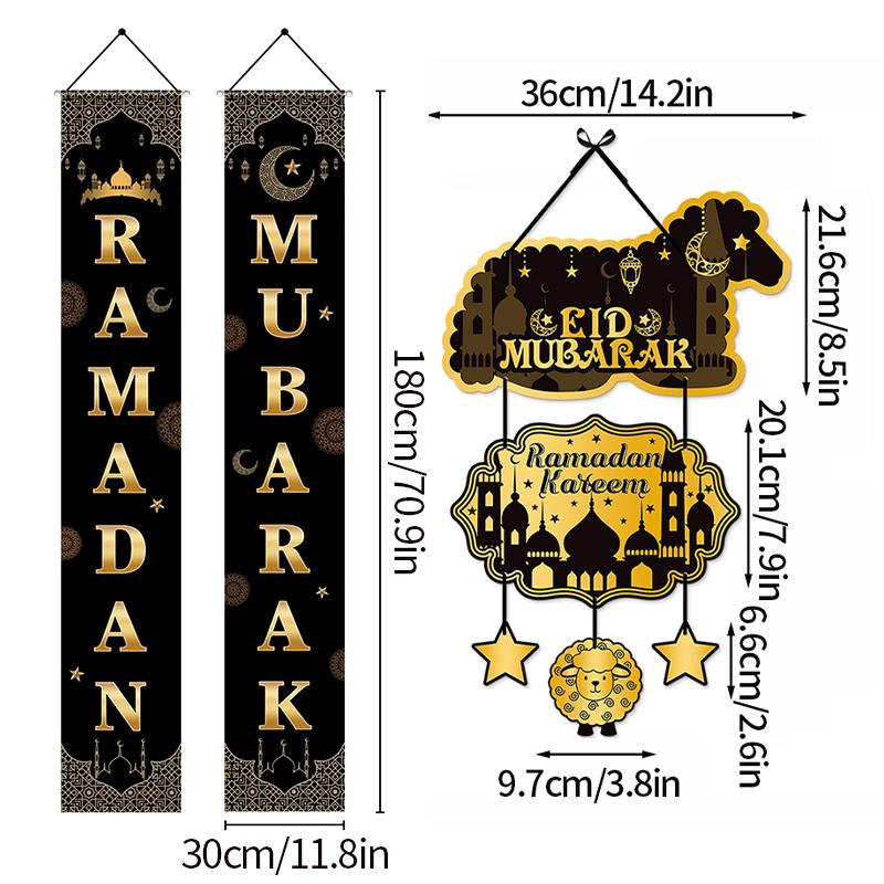 Ramadan Decorations 2026 Ramadan Banner Eid Mubarak 3D Honeycomb Paper Lanterns Holiday Wall Decor Muslim DIY Party Decoration