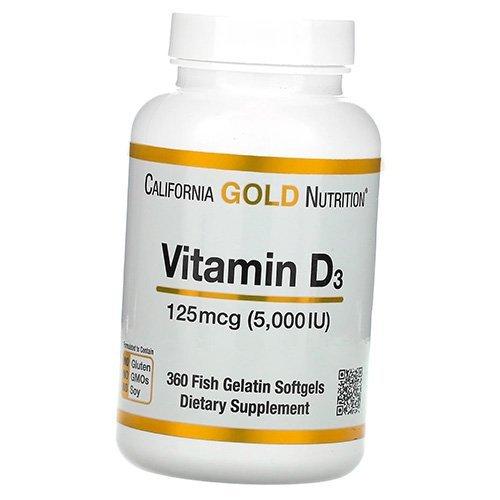 

Вітамін Д3, Vitamin D3 5000, California Gold Nutrition (36427007) 360softgels