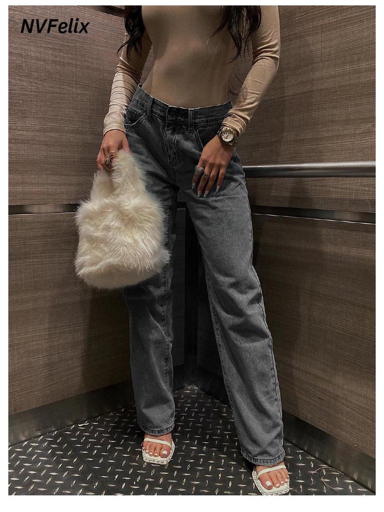 Hochgeschnittene zerrissene Slim-Fit-Denim-Jeans für Damen