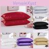 Satin Solid Silk Color Pillowcase Bedding Envelope Closure Pillowcases
