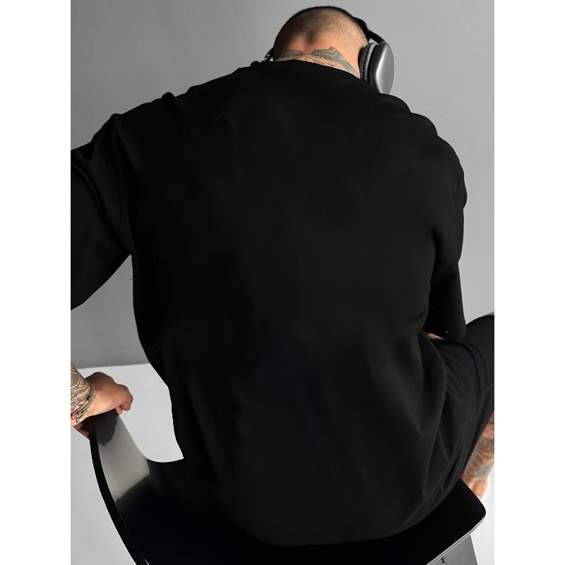 Men's Streetwear Loose Short Sleeve T-Shirt with Large Christmas Print on Front, Christmas Gift for Friends and Family