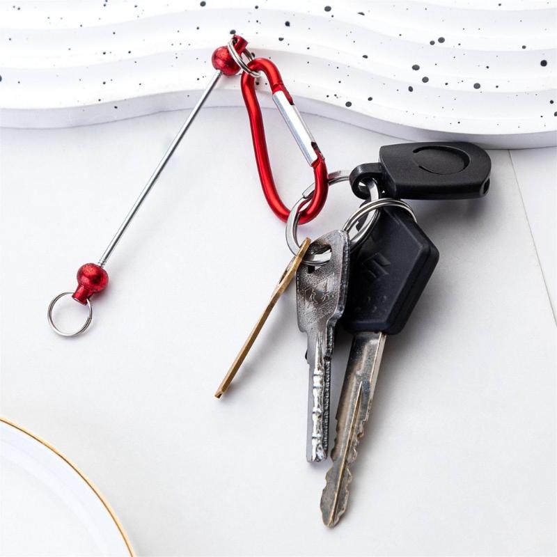 Beadable Keychains Bars Blank Beadable Keychains Bars Metal Keychains Multifunctional Key Fob Blank for Jewelry Making