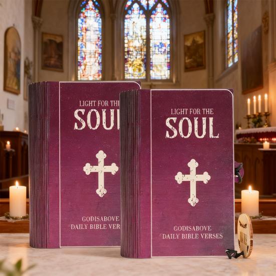 Bible Verses Box Set Daily Encouragement Cards with Wooden Storage Box Devotional Christian Scripture